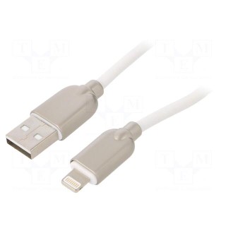 Cable | USB 2.0 | Apple Lightning plug,USB A plug | 1m | white