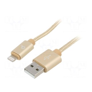 Cable | USB 2.0 | Apple Lightning plug,USB A plug | gold-plated