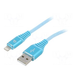 Cable | USB 2.0 | Apple Lightning plug,USB A plug | gold-plated | 1m