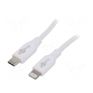 Cable | USB 2.0 | Apple Lightning plug,USB C plug | 0.5m | white