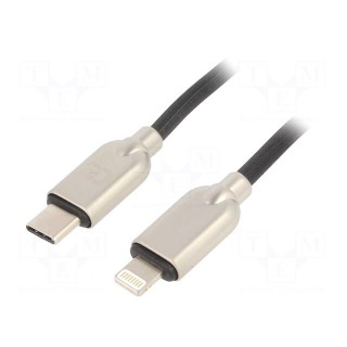 Cable | USB 2.0 | Apple Lightning plug,USB C plug | 1m | black | 18W