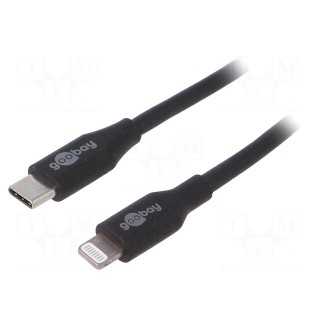 Cable | USB 2.0 | Apple Lightning plug,USB C plug | 2m | black | 87W