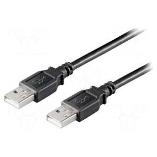 Cable | USB 2.0 | USB A plug,both sides | 1.8m | black | 480Mbps