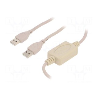 Cable | USB 2.0 | USB A plug,both sides | 1.8m | white | 480Mbps