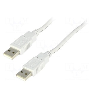 Cable | USB 2.0 | USB A plug,both sides | 5m | light grey
