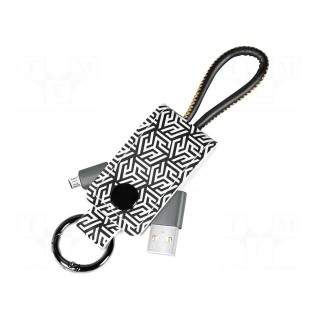 Cable | USB 2.0 | USB A plug,USB B micro plug | 0.22m | black