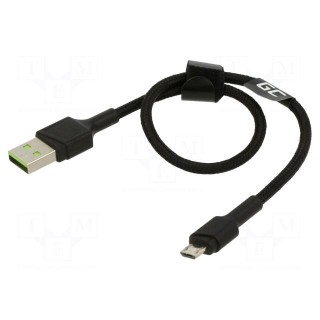 Cable | USB 2.0 | USB A plug,USB B micro plug | 0.3m | black | 480Mbps