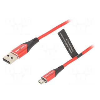 Cable | USB 2.0 | USB A plug,USB B micro plug | 1.5m | red | 480Mbps