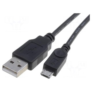 Cable | USB 2.0 | USB A plug,USB B micro plug | 1m | black