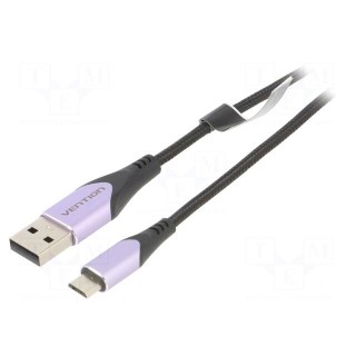 Cable | USB 2.0 | USB A plug,USB B micro plug | 2m | black | 480Mbps