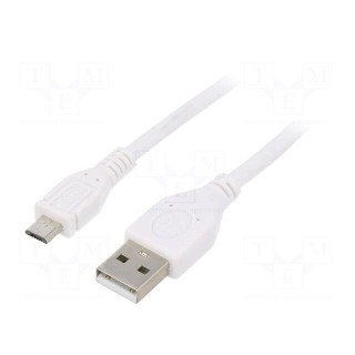 Cable | USB 2.0 | USB A plug,USB B micro plug | gold-plated | 3m