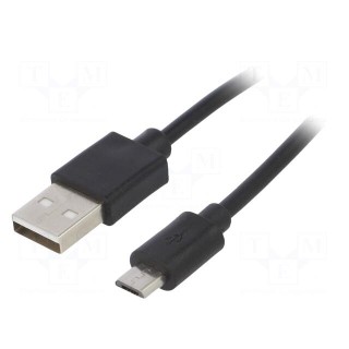 Cable | USB 2.0 | USB A plug,USB B micro plug | nickel plated | 1.8m