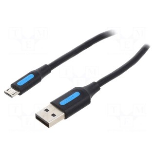 Cable | USB 2.0 | USB A plug,USB B micro plug | nickel plated | 1m