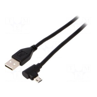 Cable | USB 2.0 | USB A plug,USB B micro reversible angled plug