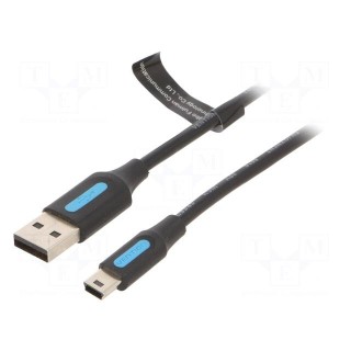 Cable | USB 2.0 | USB A plug,USB B mini plug | nickel plated | 2m