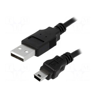 Cable | USB 2.0 | USB A plug,USB B mini plug | nickel plated | 3m
