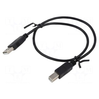 Cable | USB 2.0 | USB A plug,USB B plug | 0.5m | grey