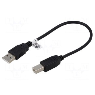 Cable | USB 2.0 | USB A plug,USB B plug | 0.25m | black | Core: CCS
