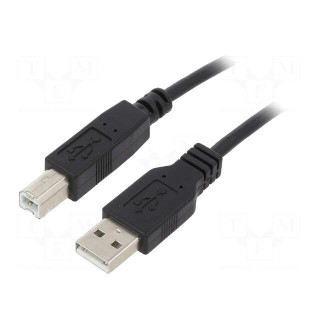 Cable | USB 2.0 | USB A plug,USB B plug | nickel plated | 0.91m