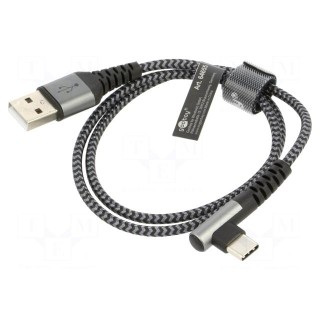 Cable | USB 2.0 | USB A plug,USB C angled plug | 0.5m | 480Mbps