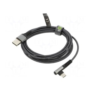 Cable | USB 2.0 | USB A plug,USB C angled plug | 2m | 480Mbps