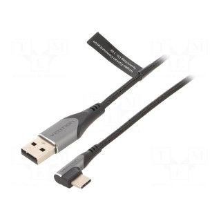 Cable | USB 2.0 | USB A plug,USB C angled plug | nickel plated