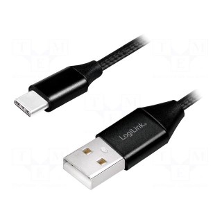 Cable | USB 2.0 | USB A plug,USB C plug | 0.3m | black