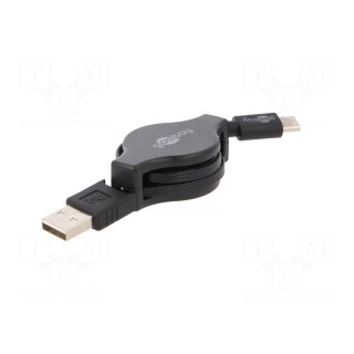 Cable | USB 2.0 | USB A plug,USB C plug | 1m | black