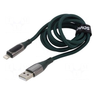 Cable | USB 2.0 | Apple Lightning plug,USB A plug | 1m | black | 12W