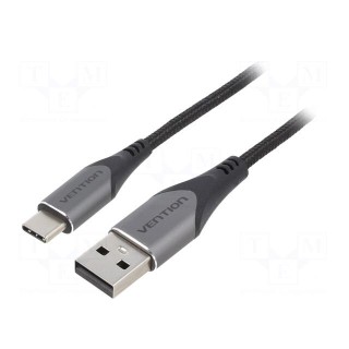 Cable | USB 2.0 | USB A plug,USB C plug | nickel plated | 2m | silver