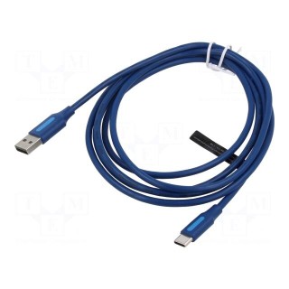 Cable | USB 2.0 | USB A plug,USB C plug | nickel plated | 2m | 480Mbps