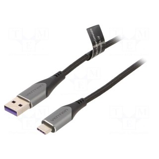 Cable | USB 2.0 | USB A plug,USB C plug | nickel plated | 2m | black