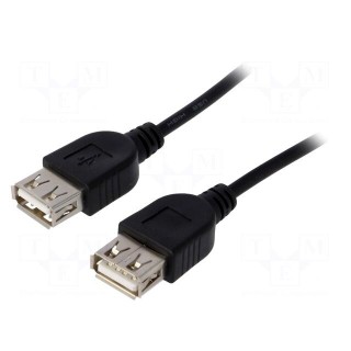 Cable | USB 2.0 | USB A socket,both sides | nickel plated | 1.8m