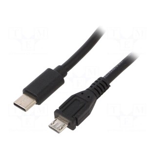 Cable | USB 2.0 | USB B micro plug,USB C plug | gold-plated | 1m