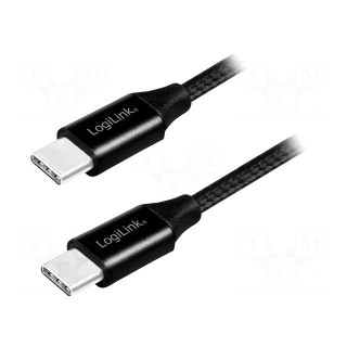 Cable | USB 2.0 | both sides,USB C plug | 0.3m | black