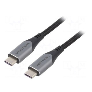Cable | USB 2.0 | USB C plug,both sides | 0.5m | black | 480Mbps | 100W