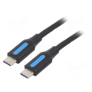 Cable | USB 2.0 | USB C plug,both sides | 1m | black | Core: Cu,tinned