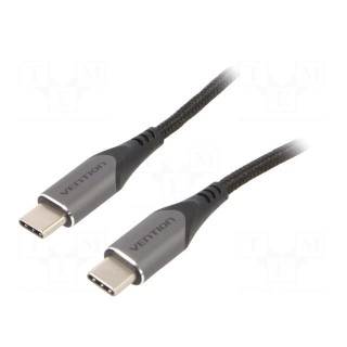 Cable | USB 2.0 | USB C plug,both sides | 0.5m | black | 480Mbps | 60W