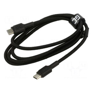Cable | USB 2.0 | USB C plug,both sides | 1.2m | black | 480Mbps | 60W