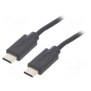Cable | USB 2.0 | USB C plug,both sides | 1.4m | black