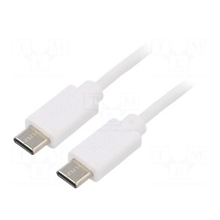 Cable | USB 2.0 | USB C plug,both sides | 1.4m | white