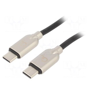 Cable | USB 2.0 | USB C plug,both sides | 1m | black | 480Mbps | 60W