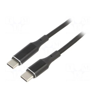 Cable | USB 2.0 | USB C plug,both sides | 1m | black | 480Mbps | 100W