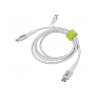 Cable | USB 2.0 | USB C plug,both sides | 1m | white | 0.48Gbps | 60W | 3A