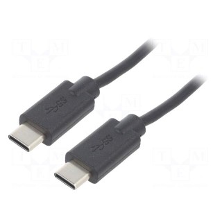 Cable | USB 2.0 | USB C plug,both sides | 2.5m | black