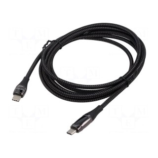 Cable | USB 2.0 | USB C plug,both sides | 2m | black | 480Mbps | 240W