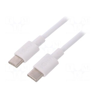 Cable | USB 2.0 | both sides,USB C plug | 1m | white