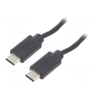 Cable | USB 2.0 | USB C plug,both sides | 3m | black