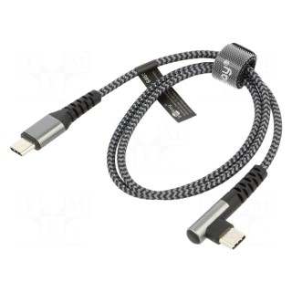 Cable | USB 2.0 | USB C plug,USB C angled plug | 0.5m | 480Mbps