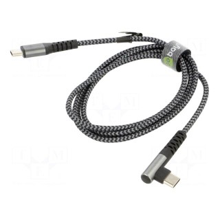 Cable | USB 2.0 | USB C plug,USB C angled plug | 1m | 480Mbps